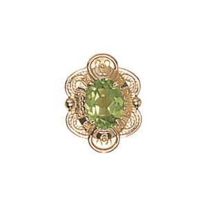 14 Karat Gold Peridot Slide