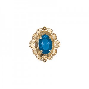 14 Karat Gold Blue Topaz Slide