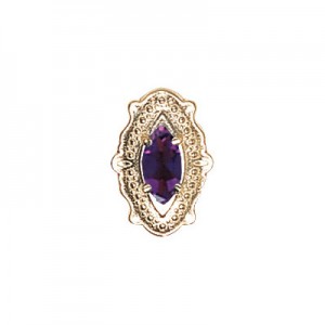 14 Karat Gold Amethyst Slide