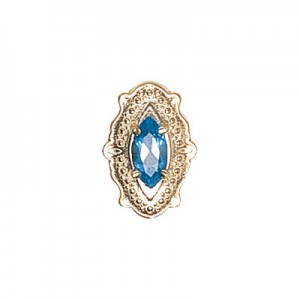 14 Karat Gold Blue Topaz Slide