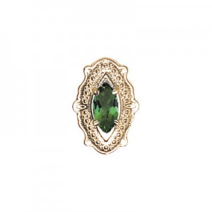 14 Karat Gold Green Tourmaline Slide