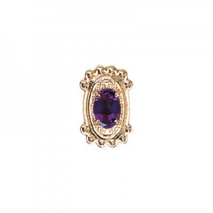 14 Karat Gold Amethyst Slide