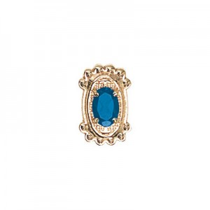 14 Karat Gold Blue Topaz Slide