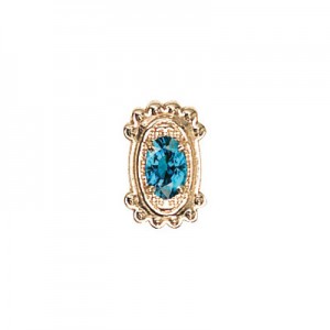 14 Karat Gold Blue Zircon Slide