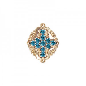 14 Karat Gold Blue Zircon Slide