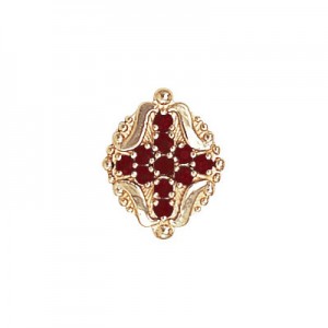 14 Karat Gold Garnet Slide