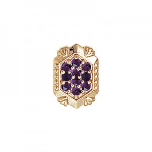 14 Karat Gold Amethyst Slide