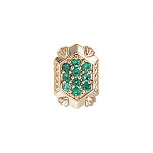 14 Karat Gold Emerald Slide