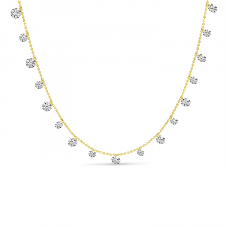 14K Yellow Gold Dashing Diamonds Half Cleopatra 1.99 Ct 18 inch Necklace