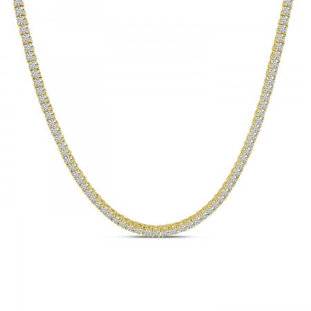 14K Yellow Gold Diamond Eternity 18 inch Necklace