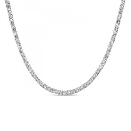 14K White Gold Diamond Eternity 18 inch Necklace