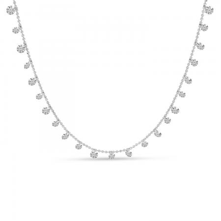 14K White Gold Dashing Diamonds 23 Diamond 1.51 Ct 18 inch Necklace