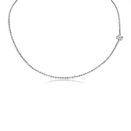 14K White Gold .25 ct Side Pierced Diamond 18 inch Dashing Diamond Necklace