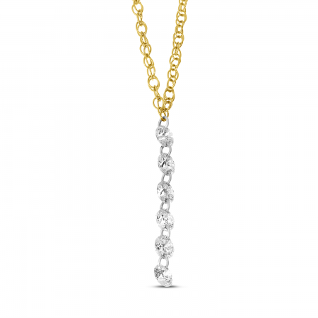 14K Yellow Gold Dashing Diamond Cable Chain Necklace