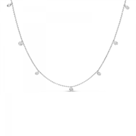 14K White Gold Diamond By the Yard .90 Ct Dashing Diamond 18 inch Necklace