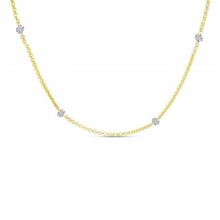 14K Yellow Gold Double-Drilled Diamond By The Yard Necklace