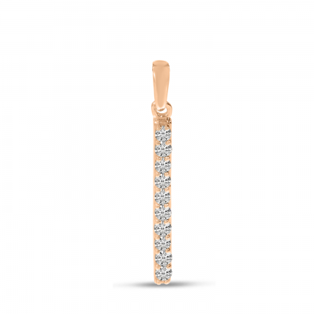 14K Rose Gold Diamond Bar Pendant
