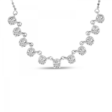 14K White Gold 11 Diamond Necklace