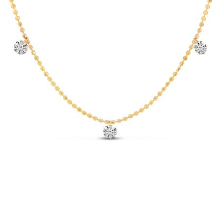 14K Yellow Gold Diamond By the Yard .24 Ct Dashing Diamond 18 inch Necklace
