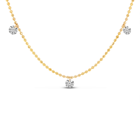 14K Yellow Gold Diamond By the Yard .24 Ct Dashing Diamond 18 inch Necklace