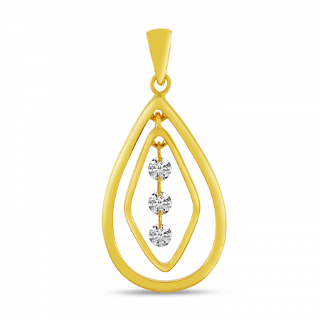 14K Yellow Gold Dashing Diamond Chandelier Pendant