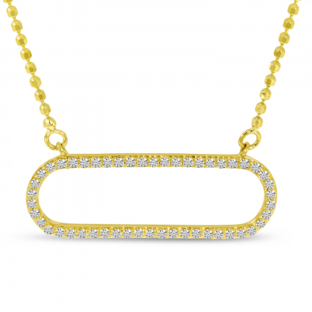 14K Yellow Gold Open Paperclip Necklace