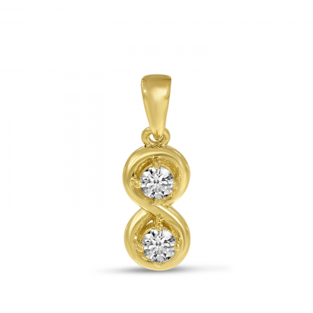 14K Yellow Gold Diamond Infinity Pendant