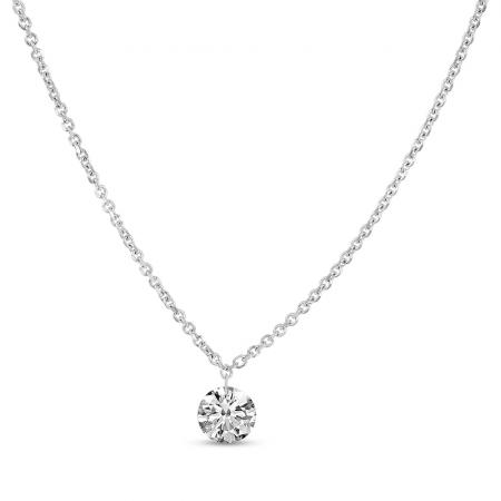 14K White Gold Dashing Diamonds 0.60ct Single Necklace