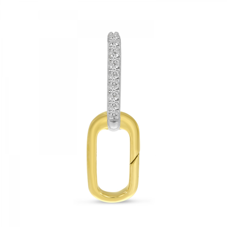 14K Yellow Gold Two-Tone Diamond Push Lock Pendant
