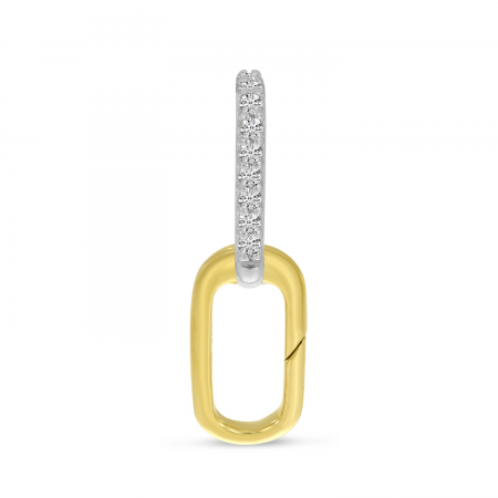 14K Yellow Gold Two-Tone Diamond Push Lock Pendant 