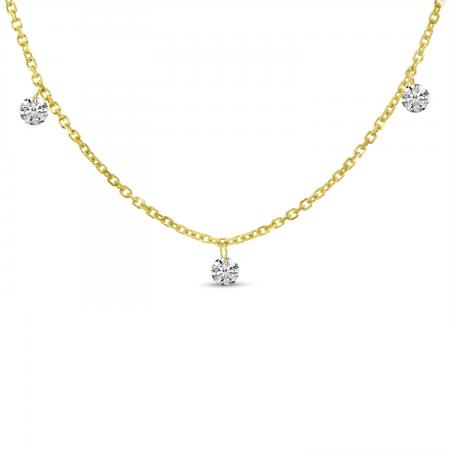 14K Yellow Gold Diamond By the Yard 0.24 Ct Dashing Diamond 18 inch Necklace