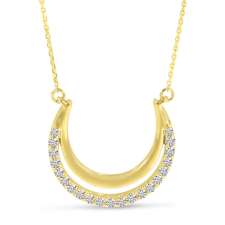 14K Yellow Gold Diamond Arch Necklace