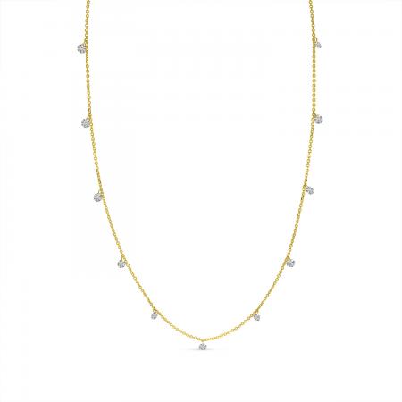 14K Yellow Gold 1.30 Ct Diamond by the Yard Dashing Diamonds 16 Necklace\"