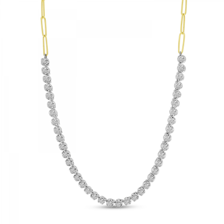 14K Two-Tone Diamond Collar Necklace