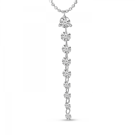 14K White Gold Dashing Diamond Graduated Necklace