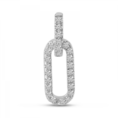 14K White Gold Diamond Open Link Chain Bracelet