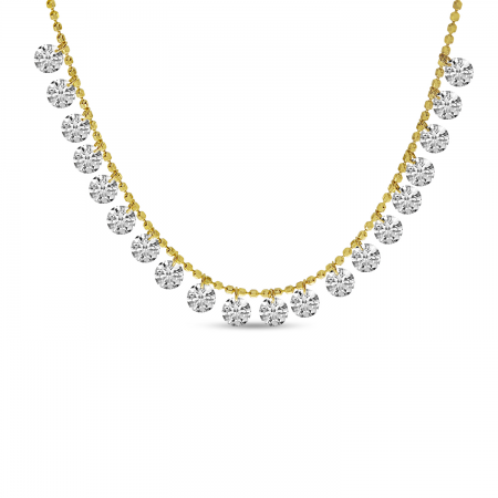 14K White Gold 20 Diamond Cleopatra Dashing Diamond 18 inch necklace 1.60ct