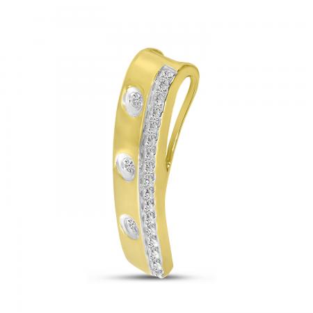 14K Yellow Gold Diamond Station Bar Pendant