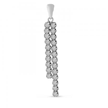 14K White Gold Diamond Cascading Waterfall Pendant