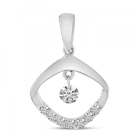 14K Yellow Gold Dashing Diamond Cushion Shape Diamond Pendant