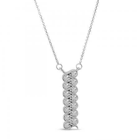 14K White Gold Diamond Interweaving Necklace