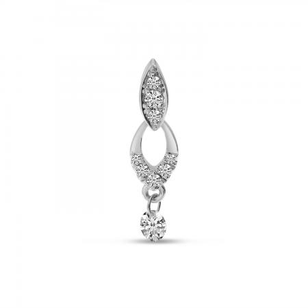 14K White Gold Dashing Diamond Pendant
