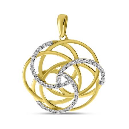 14K Yellow Gold Diamond Swirl Pendant