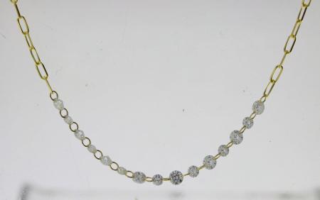 14K Yellow Gold Dashing Diamond Paperclip Bracelet