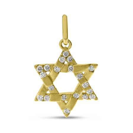 14K Yellow Gold Diamond Star Pendant