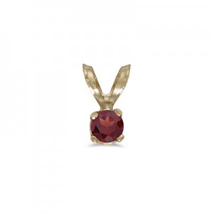 14k Yellow Gold Round Garnet Pendant