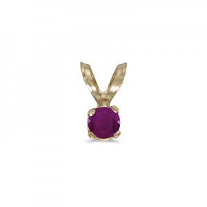 14k Yellow Gold Round Ruby Pendant