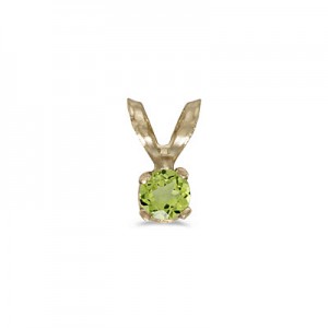 14k Yellow Gold Round Peridot Pendant