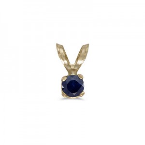 14k Yellow Gold Round Sapphire Pendant