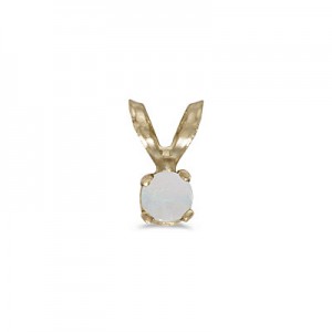 14k Yellow Gold Round Opal Pendant